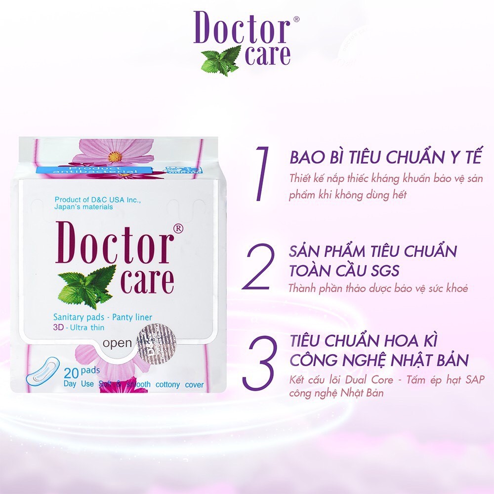 Băng vệ sinh thảo dược Doctor Care hàng ngày gói 20 miếng