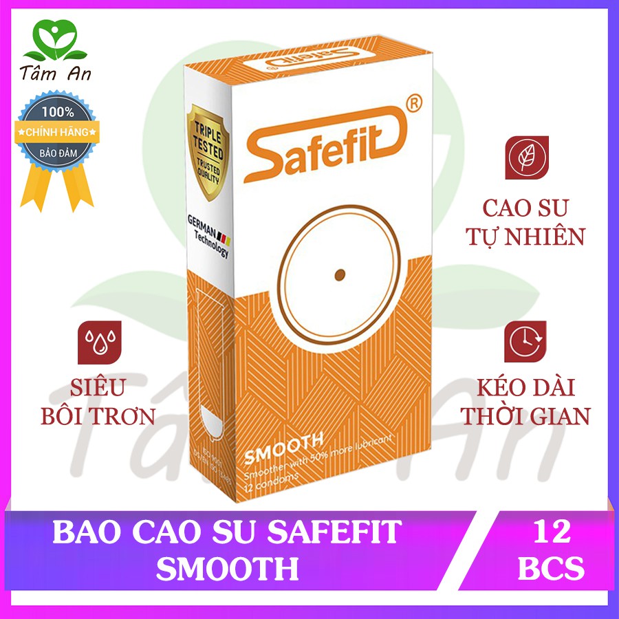 Bao Cao Su Safefit Smooth ⚡ [Chính Hãng] ⚡ Siêu trơn, siêu khít