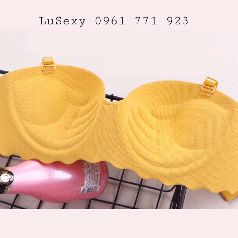 Áo ngực cúp ngang - Áo lót thông hơi không gọng su đúc dày vừa quả ngang đẹp màu da, màu đen