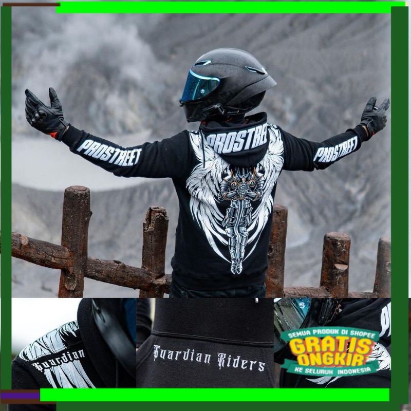 Giá Kim Loại Màu Đen Rắn Chắc Phong Cách Punk Trẻ Em / Giá Xuống! Áo Khoác HOODIE Màu Đen In Chữ GUARDIAN RIDERS Thời Trang Cho Nam Áo Khoác Chống Nắng / Áo Khoác Đua Xe RIDER / HOODIE DISTRO / Sunmorian Cho Nam