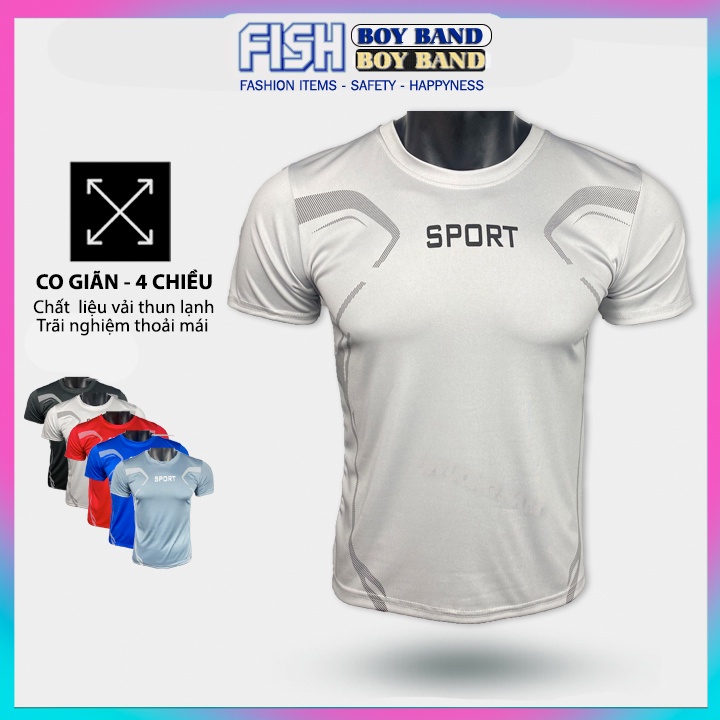 Áo thun lạnh nam SPORT đẹp thể thao ngắn tay cổ tròn cao cấp FF96E