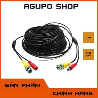 Dây cáp đồng trục liền nguồn đúc sẵn 2 đầu 20m dùng cho liên kết camera với đầu ghi, làm dây cấp nguồn cho camera.