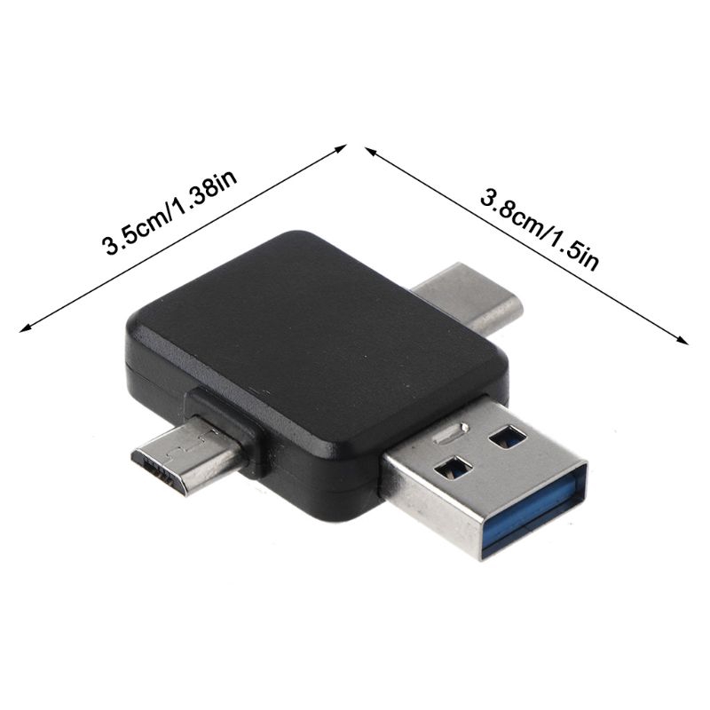 Đầu Chuyển Đổi 8pin Lightning Cái Sang Usb + Type C + Micro Usb Male