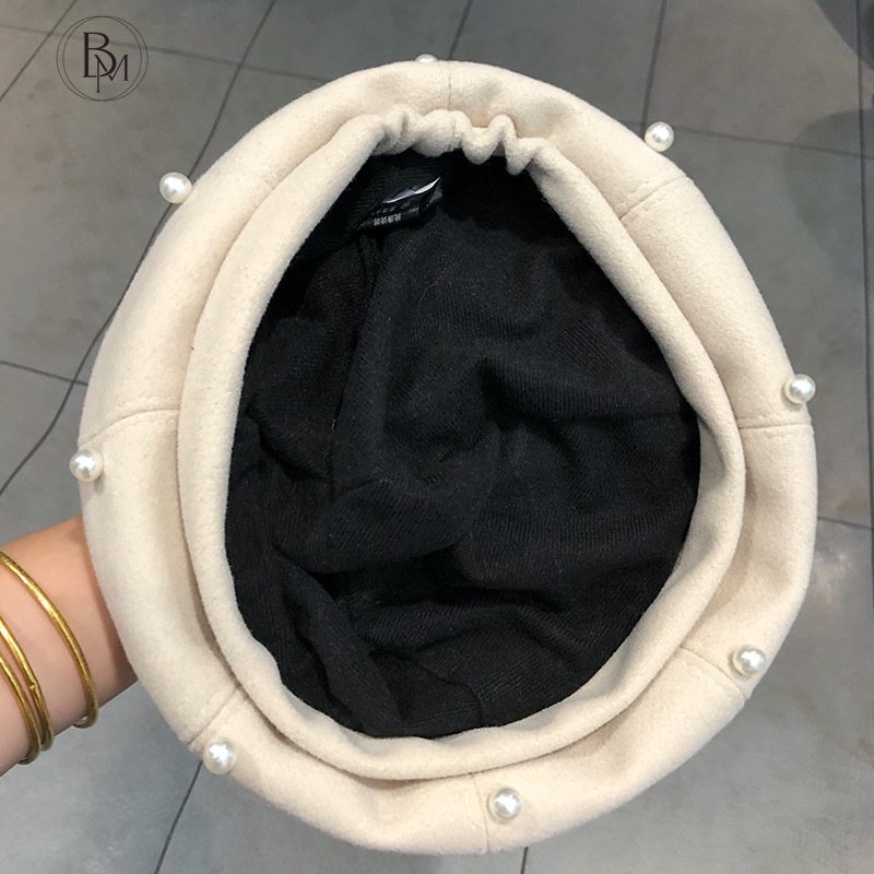 Mũ nồi BANMA đính nơ ngọc trai nhân tạo phong cách lolita Nhật Bản