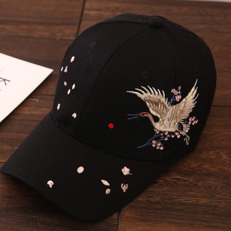 Nón Bóng Chày Vành Cong Thêu Họa Tiết Phong Cách Trung Hoa Thời Trang Mùa Thu Dễ Phối Đồ Cho Nữ