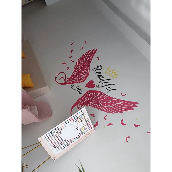 Tranh dán tường mica 3d decor khổ lớn cánh beauty trang trí phòng ngủ, phòng khách, spa, quán cafe, trà sữa - EPeBen