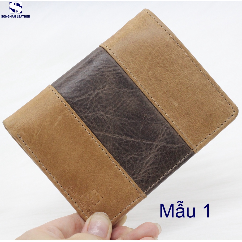 Ví Nam Da Bò Sáp Cao Cấp Dáng Đứng Songhan Leather WL04. Bóp Nam Phối Màu Trẻ Trung, Năng Động.Bảo Hành 12 Tháng