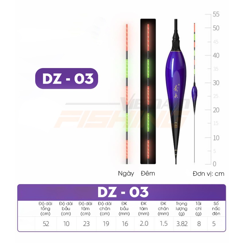 Phao điện Nano Handing DZ câu ngày đêm, sử dụng pin cr425