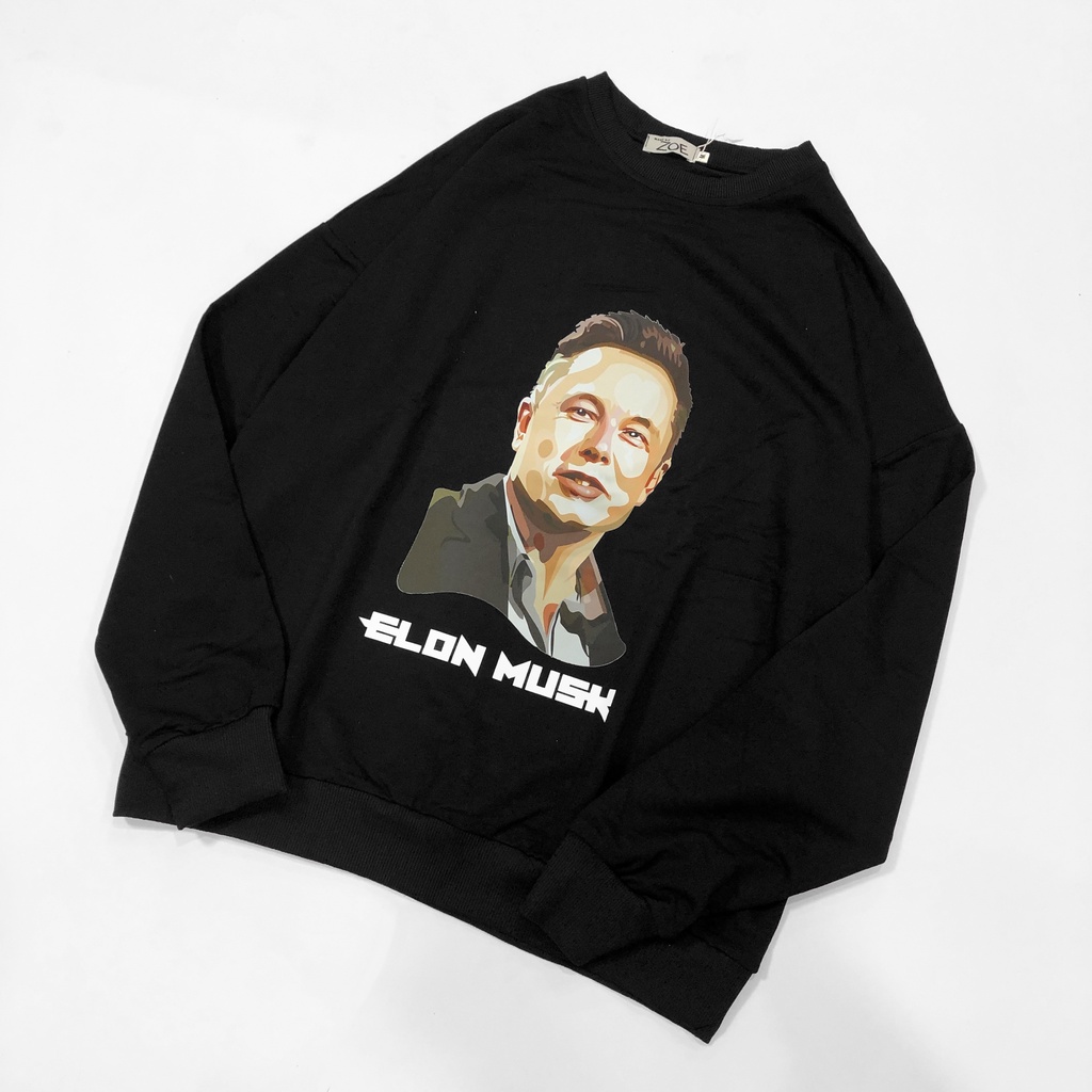 Áo sweater ELON MUSK cotton thun dài tay form rộng , phông dài tay unisex, Zoeclothing