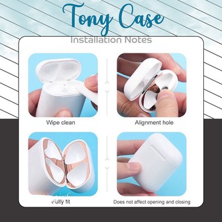 Miếng dán airpod - Miếng dán kim loại bảo vệ hộp tai nghe airpods 1/2, aripod pro