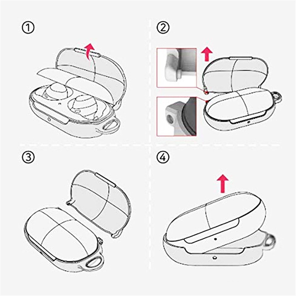 Vỏ Bảo Vệ Hộp Sạc Tai Nghe Trong Suốt Cho Samsung Galaxy Buds Plus / Galaxy Bud + Kèm Dây Treo