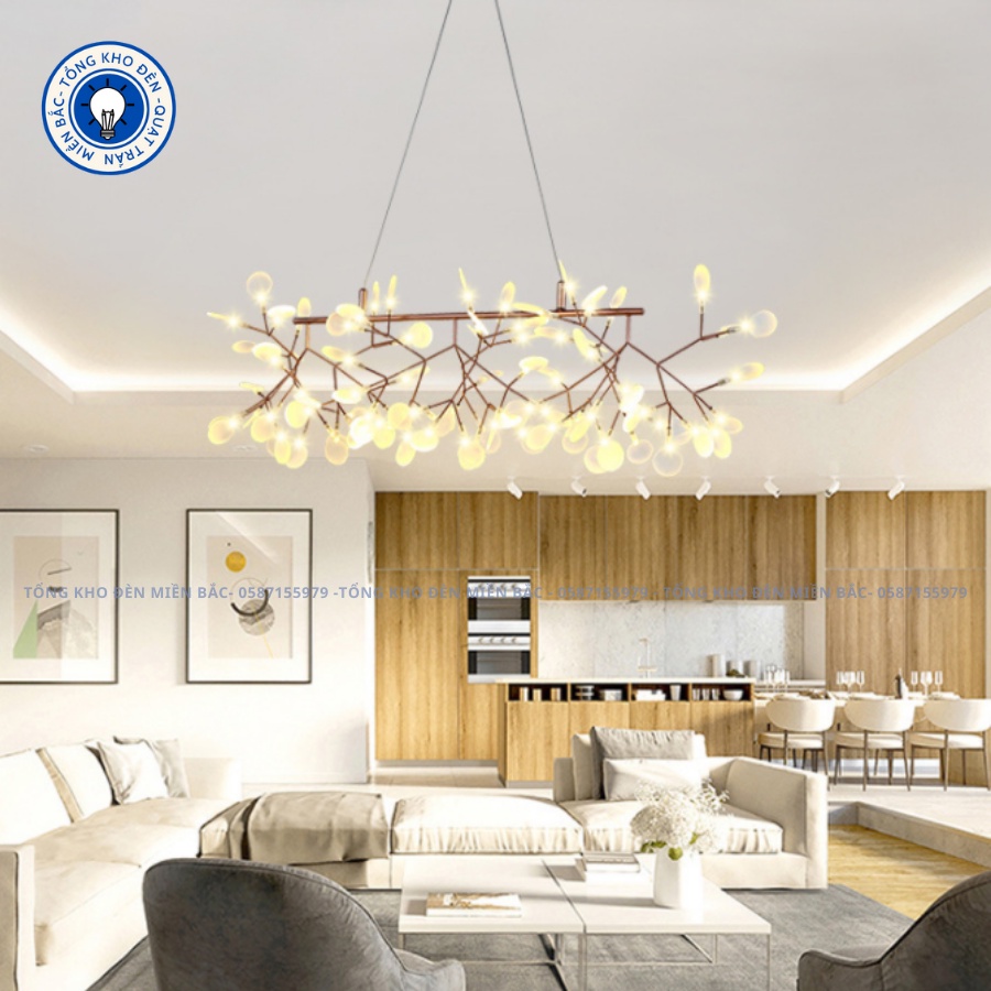 Chùm Pha Lê Trang Trí Phòng Khách Cao Cấp Bảo Hành 24 Tháng