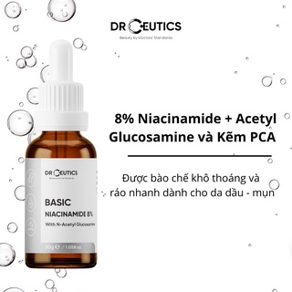 Tinh Chất Niacinamide Basic 8% DrCeutics Cho Da Dầu Mụn (30g)