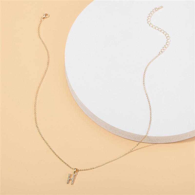 Vòng cổ Mạ Vàng Mặt Chữ Cái Đính Pha Lê