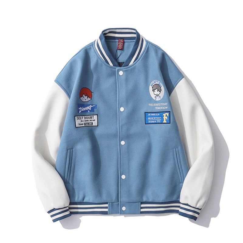 Áo bomber varsity nỉ bông WADO dành cho cả nam và nữ