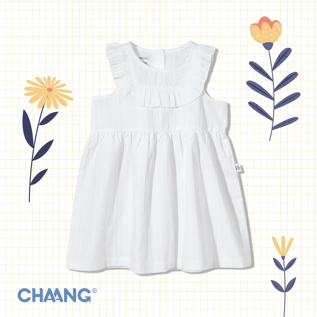 [CHÍNH HÃNG] Váy chất cotton summer trắng siêu mềm mịn bé gái Chaang