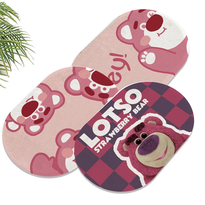 Thảm Chùi Chân Thấm Hút Tốt In Họa Tiết Gấu Dâu Tây Hoạt Hình Đáng Yêu