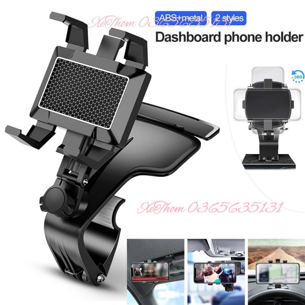 Giá đỡ điện thoại ô tô Car phone holder kẹp trên xe hơi xoay 360 độ chống rung treo đa điểm trên taplo, gương chiếu hậu