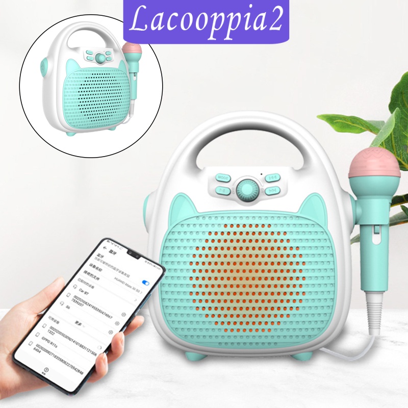 [LACOOPPIA2] Kids Karaoke Machine Speaker Singing Toys Build in LED Light Show Indoor Outdoor Travel Support TF Card for Birthday Festival Gifts