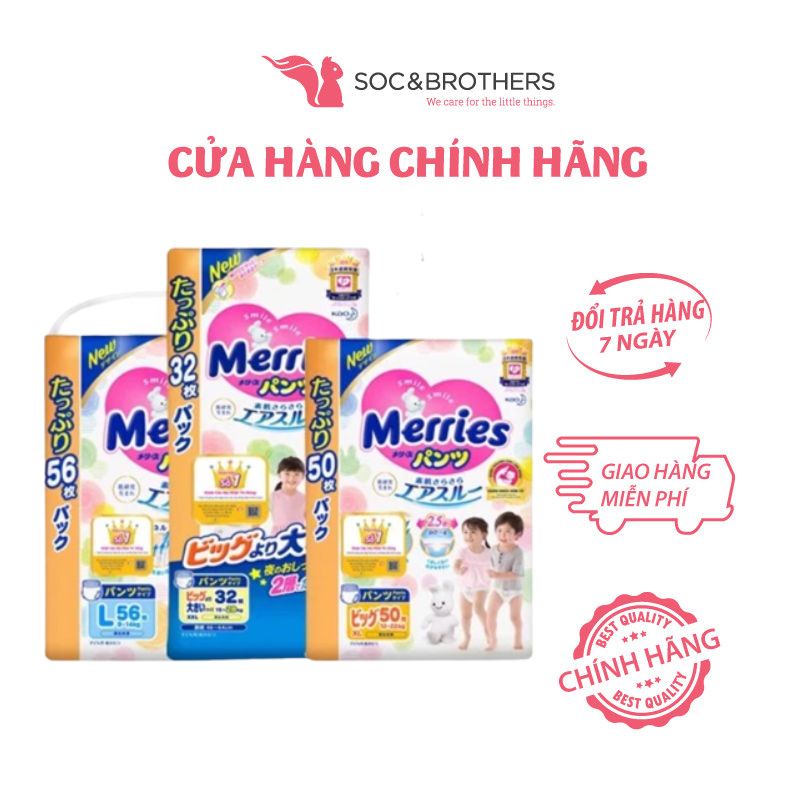 Bỉm quần Merries Jumbo size L56