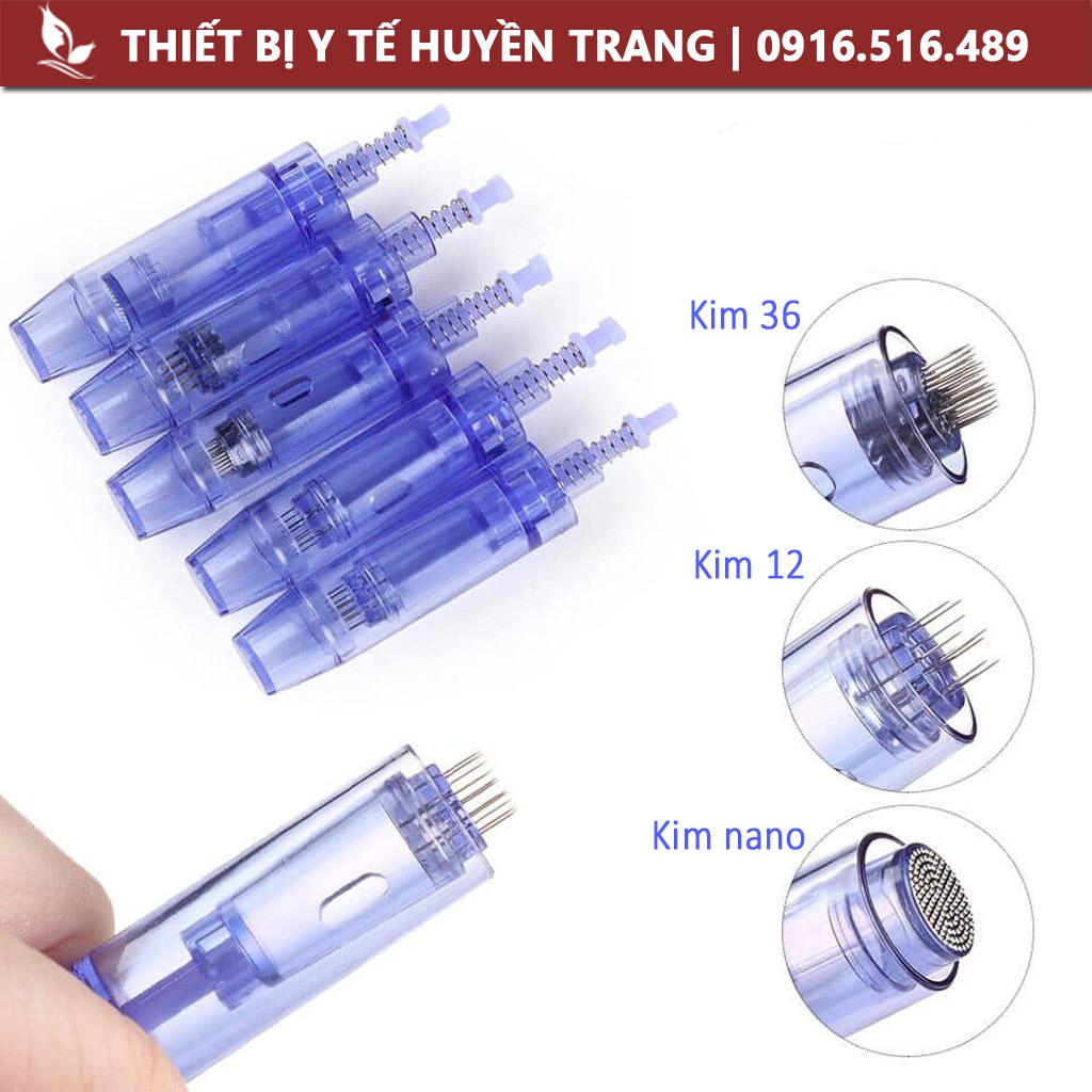 Kim Nano Kim 12 Kim 36 (Hàng Loại 1 - Trục Nhựa Đục, Lò Xo Dài) Dùng Cho Máy Phi Kim - Y Tế Huyền Trang