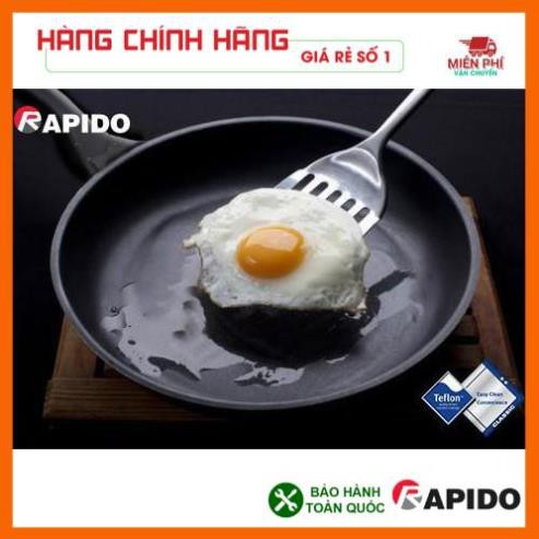 Chảo Rapido Teflon 24cm, Chảo chống dính bếp từ Rapido, đáy phẳng,thân và đáy chảo bằng nhôm đúc nguyên khối