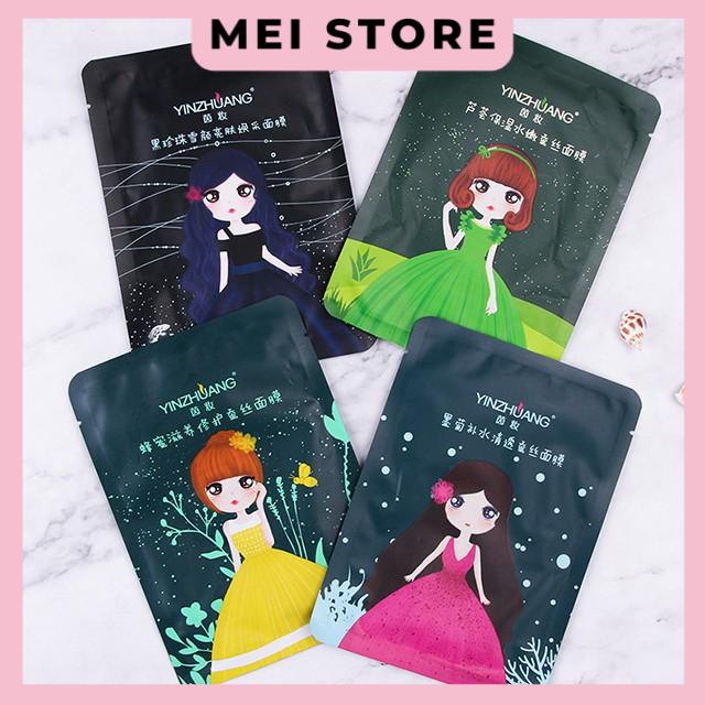 Mặt Nạ Cô Gái YINZHUANG Dưỡng Ẩm Ngọc Trai Đen Aloe Honey Moju Black Pearl Moisturizing Mask
