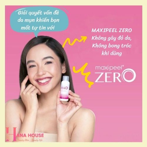 Serum Maxipeel Zero giảm mụn mờ thâm với AHA, BHA, Vitamin A-C-E không đỏ không bong da