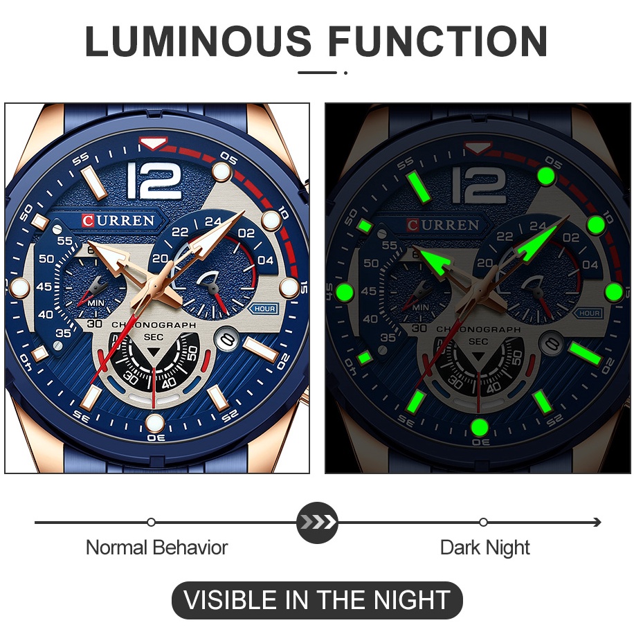 Đồng hồ quartz không thấm nước phong cách sang trọng thể thao cao cấp cho nam