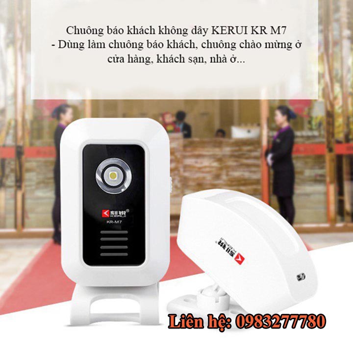 [ SALE HOT ] Chuông báo khách chống trộm học lệnh KERUI KR-M7