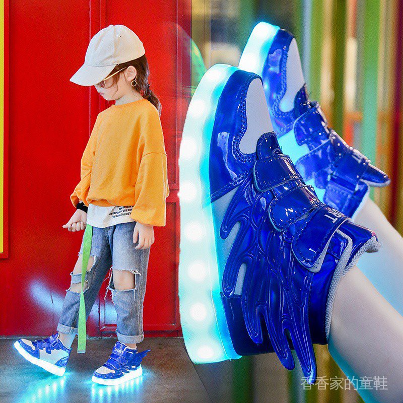 Giày Thể Thao Phối Lưới Có Đèn Phát Sáng Nhiều Màu Sắc Thời Trang Xuân Hè Cho Bé Trai Và Gái bXQ2