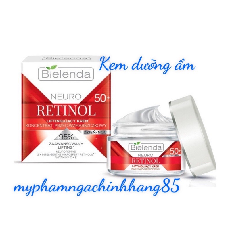 Bộ sản phẩm Kem + serum Bielenda Neuro Retinol chống lão hóa, trẻ hoá, làm da căng bóng, mờ thâm sẹo