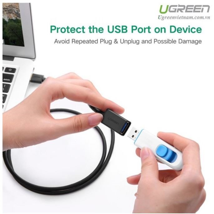 Cáp nối dài USB 3.0 UGREEN 1 đầu đực - 1 đầu cái mạ vàng 0,5m/ 1m/ 1,5m/ 2m/ 3m/ 5m/ 10m