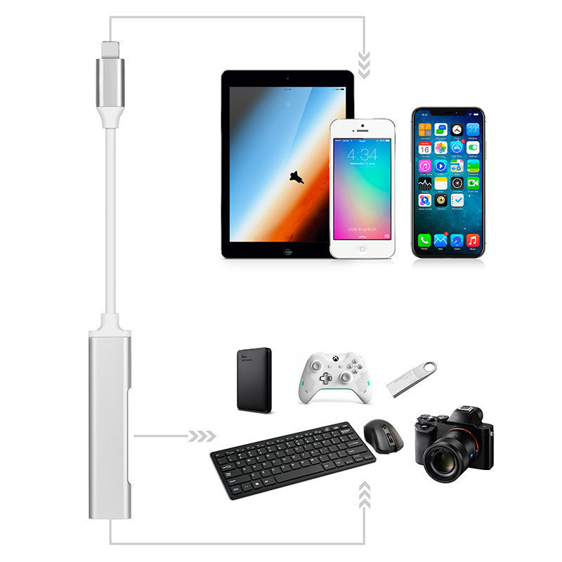 Đầu chuyển đổi cổng USB OTG Kit Lightning sang cổng camera cho Apple iPhone Ipad