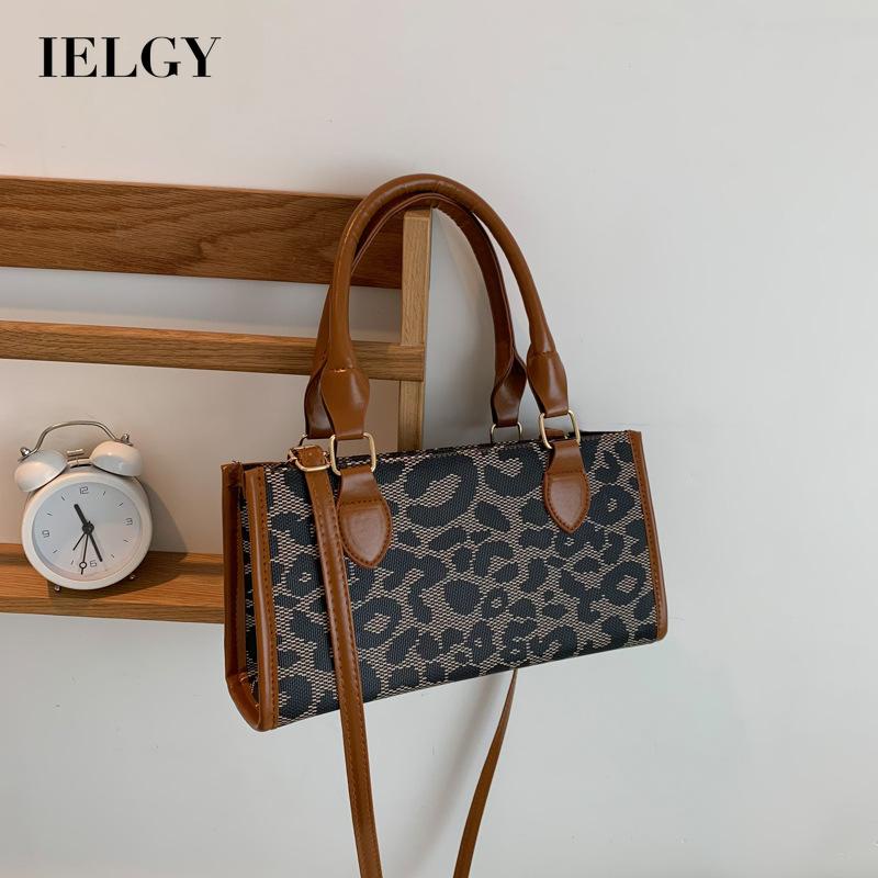 Túi đeo chéo họa tiết da báo sức chứa lớn phong cách vintage