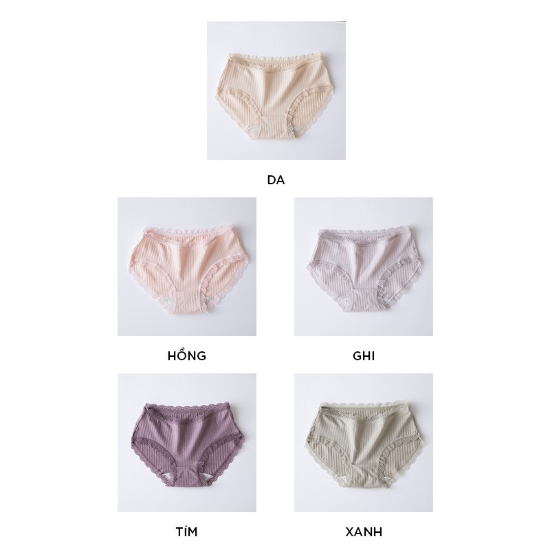 Quần lót cotton sợi tre viền ren cao cấp kháng khuẩn QL43 | BigBuy360 - bigbuy360.vn