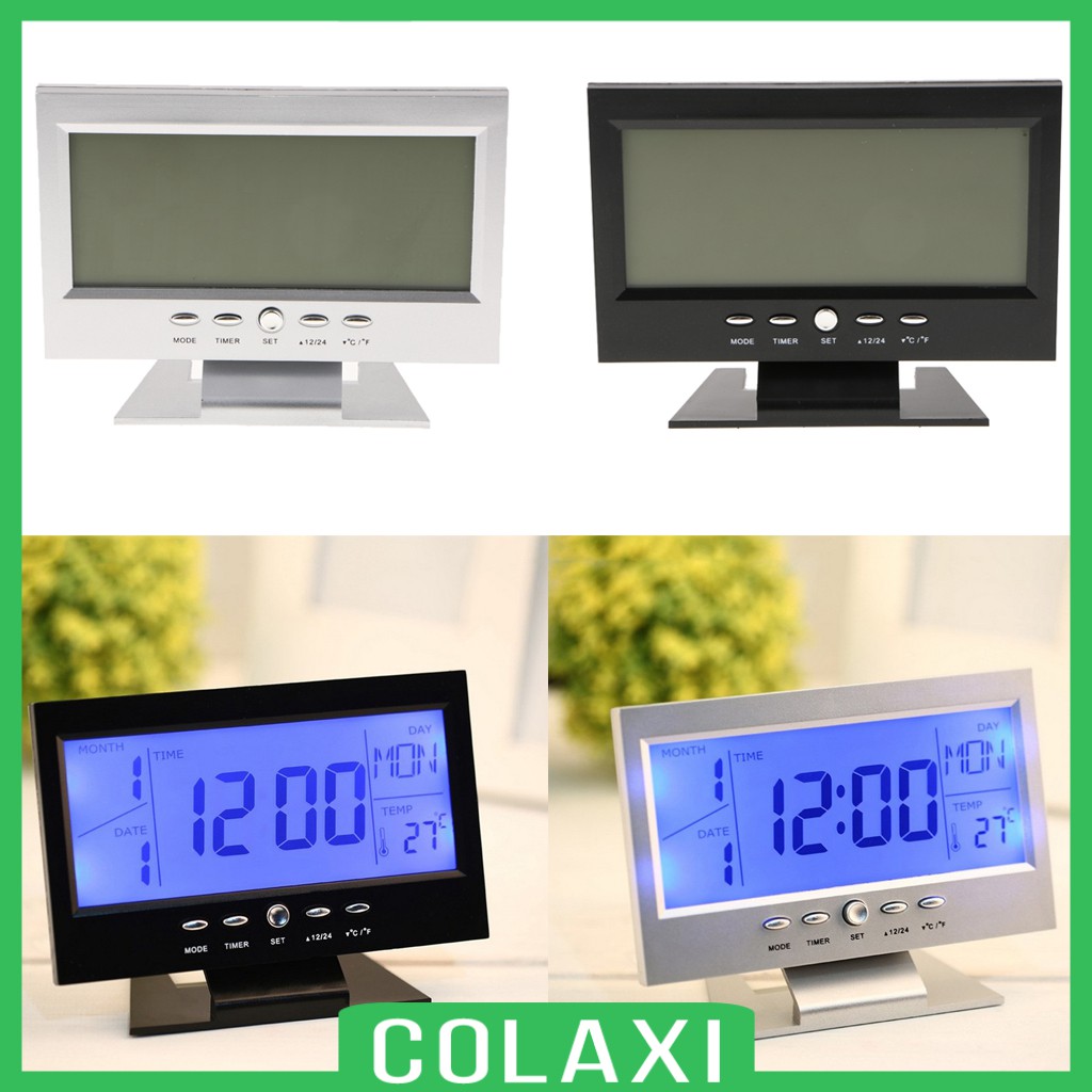 Đồng Hồ Báo Thức Kỹ Thuật Số Lcd Điều Khiển Bằng Giọng Nói