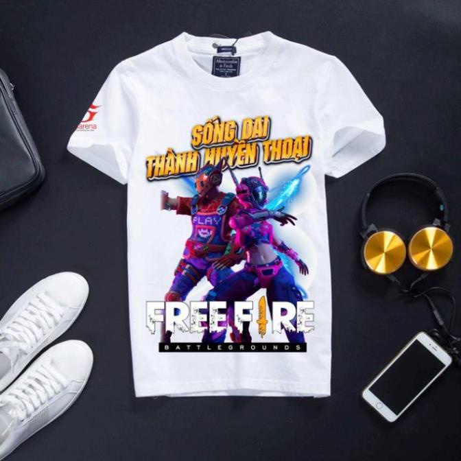 [GIÁ XƯỞNG] Áo Thun Free Fire  Màu Trắng- Thẻ Vô Cực Mùa 6