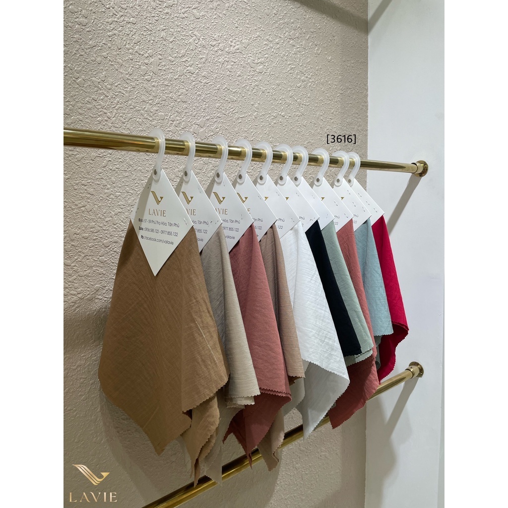 Vải Linen Xước 3616 cao cấp nhà Lavie mỏng nhẹ, êm tay, may đầm, áo kiểu, set thời trang.
