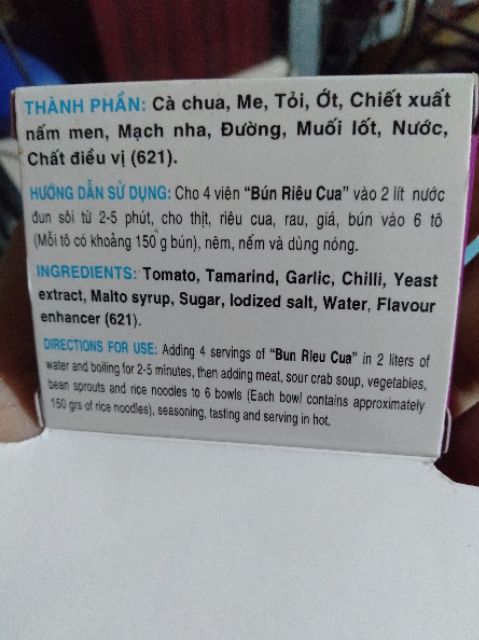Viên gia vị cô đặc nấu bún riêu cua cực ngon