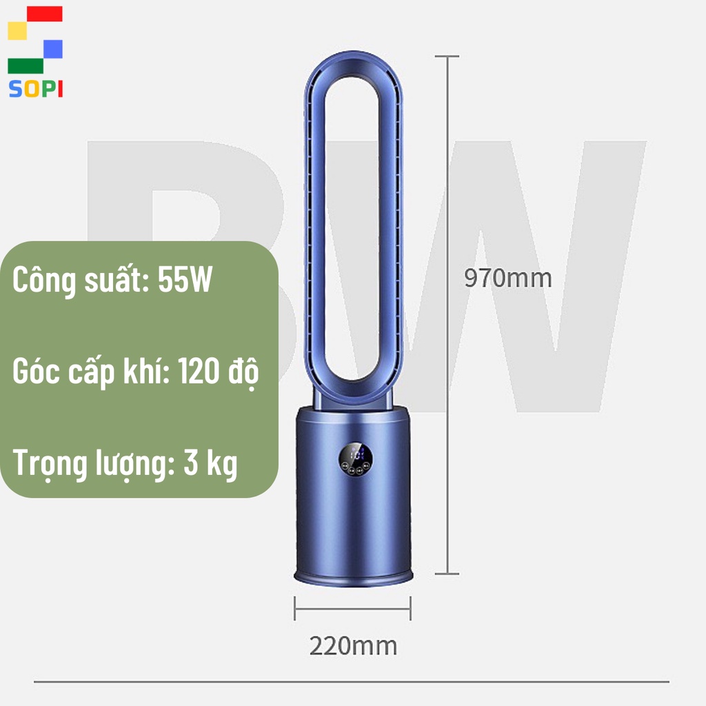 Quạt Không Cánh Kết Hợp Bộ Lọc Không Khí Lọc Bụi Diệt Khuẩn Cung Cấp Ion Âm Cho Không Khí, Gia Dụng Thông Minh 361