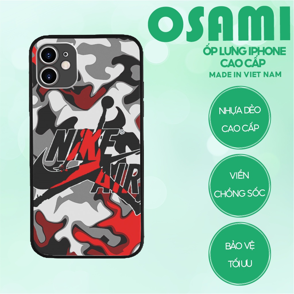 Ốp lưng pop art NIKE AIR rằn ri đen trắng OSAMI Iphone 6/7/8/x/xr/xs/11/12/13 plus promax mini NIKPOD00142