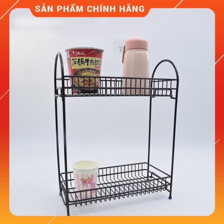 CHÍNH HÃNG -  Kệ inox 2 tầng bọc nhựa để đồ đa năng 2077,kệ 2 tầng để gia vị nhà bếp,để đồ phòng tắm