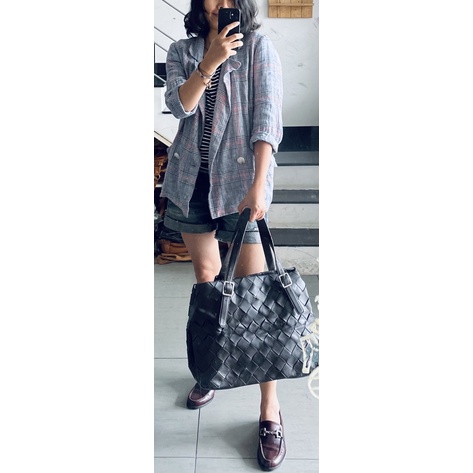SALE- túi si da thật đan sz to