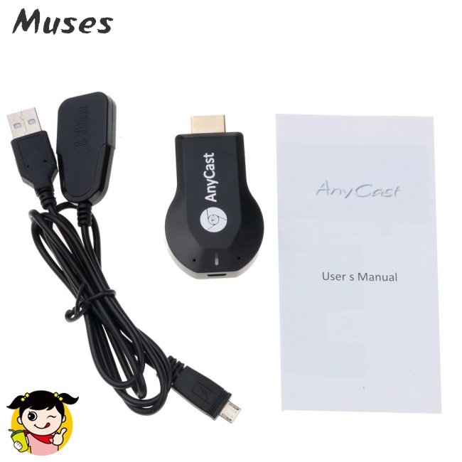 Muse07 Dongle thu tín hiệu TV không dây có kết nối WIFI cho AnyCast M2 Plus/Airplay 1080P HDMI TV