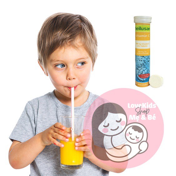 C sủi Heilusan cung cấp Vitamin C - Tăng sức đề kháng cho cơ thể - Tuýp 20 viên nhập khẩu từ Đức Chính hãng