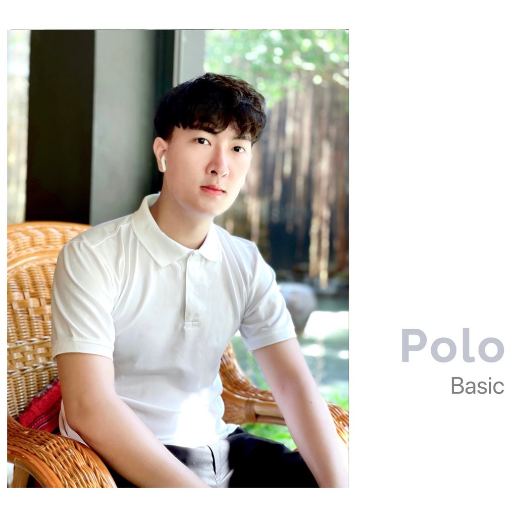 Áo polo nam trơn co giãn 4 chiều  Basic 2 màu Đen Trắng | BigBuy360 - bigbuy360.vn
