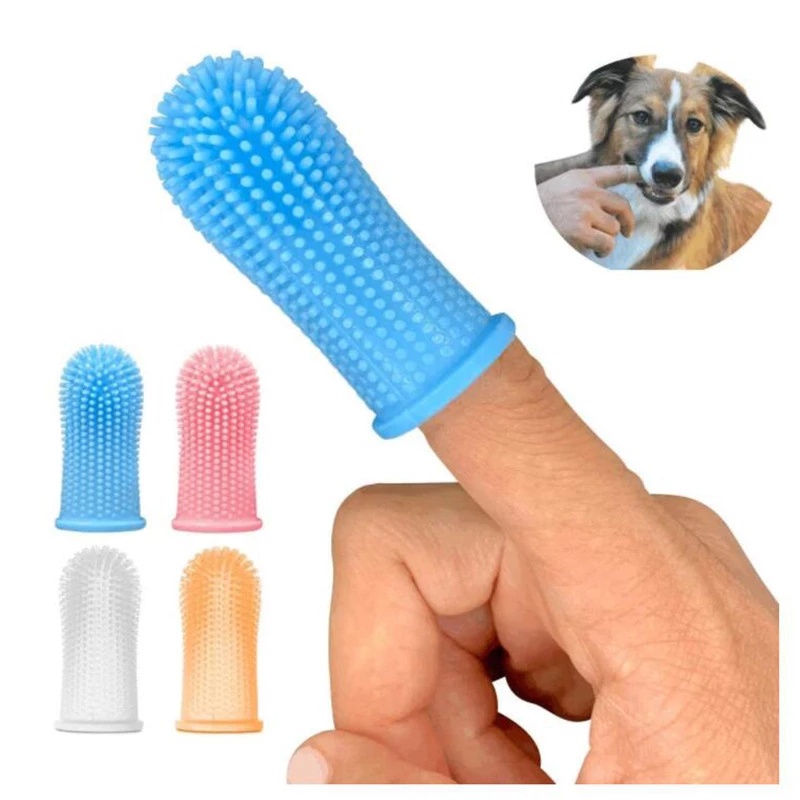 Bàn Chải Đánh Răng Đeo Ngón Tay Bằng Silicone Siêu Mềm Chăm Sóc Răng Miệng Cho Thú Cưng / Thú Cưng