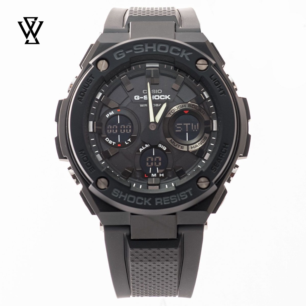 Đồng Hồ Điện Tử Nam Casio WATCHSTORE GST-S100G-1B Mặt Kính Khoáng Tròn 52.4mm, Dây Nhựa Đen Phong Cách Thể Thao