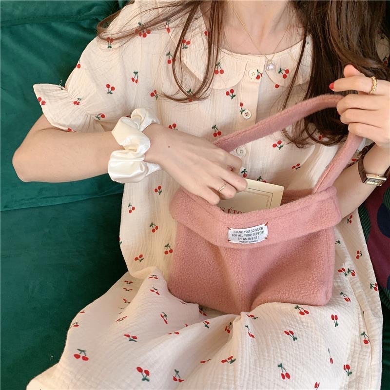 [CÓ SẴN] Váy ngủ cherry dáng dài cộc tay hoa nhí mặc nhà dễ thương chất mát Hàn Quốc ullzang | BigBuy360 - bigbuy360.vn